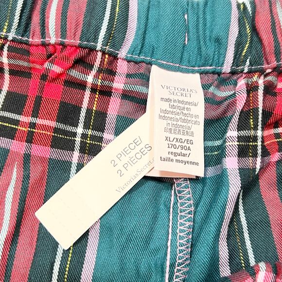 Victorias Secret Green Red Plaid Lounge Pajama Set Women Size XL NWT - Picture 7 of 9